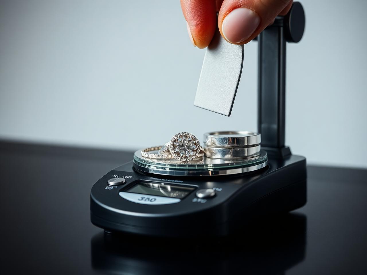 Zilverbaar wordt gewogen op precisieweegschaal
